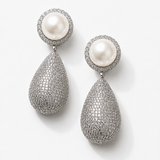 Pearl Statement Crystal Studded Earrings