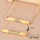 22K Gold Birthmonth Bar Necklace