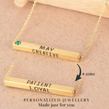 22K Gold Birthmonth Bar Necklace