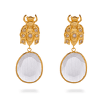 Scarab Bee Drop Earrings - Bansri Mehta Design