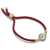 Evil Eye Disc Adjustable Cord Bracelet