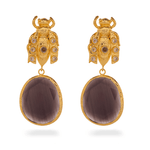 Scarab Bee Drop Earrings - Bansri Mehta Design