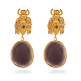 Scarab Bee Drop Earrings - Bansri Mehta Design
