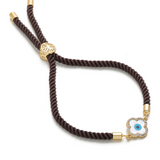 Lucky Clover Adjustable Cord Bracelet
