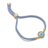 Evil Eye Disc Adjustable Cord Bracelet