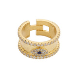 Adjustable Evil Eye Ring Band - Bansri Mehta Design