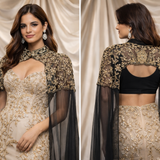 Starlight Cascade Beaded Long Cape
