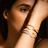 Evil Eye Disc Adjustable Cord Bracelet