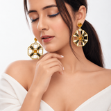 Honey Bee Hexa Hoop Earrings