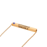 22k Gold Plated Birthmonth Engraved Bar Necklace - Jan to Dec - Bansri Mehta Design