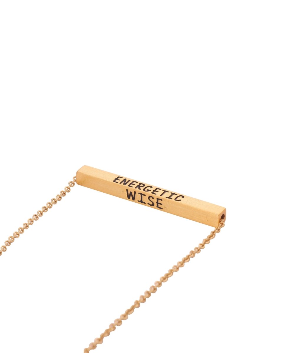 22k Gold Plated Birthmonth Engraved Bar Necklace - Jan to Dec - Bansri Mehta Design