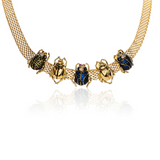 Jeweled Mini Lady Bug Mesh Choker Necklace