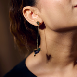 Jeweled Humming Bird Drop Earring