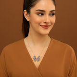 🎁 Multicolour Butterfly Necklace with Swarovski Crystals (100% off)