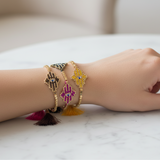 Mini Hamsa Beaded Adjustable Tassel Bracelet