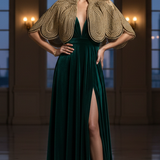 Lotus Petal Foliel Two-Toned Goddess Cape