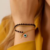 Personalized Initial Evil Eye Mangalsutra Bracelet