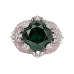 Isabeau Goddess Pink Emerald Cocktail Ring - Bansri Design 