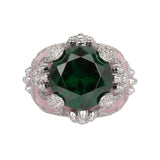 Isabeau Goddess Pink Emerald Cocktail Ring - Bansri Design 