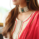 Maharani Pearl Necklace, Bracelet & Earring Set