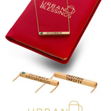 22k Gold Plated Birthmonth Engraved Bar Necklace - Jan to Dec - Bansri Mehta Design