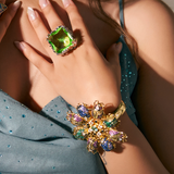 Chrysalis Nur Jade Goddess Cocktail Ring - Bansri Design 
