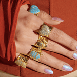 Hammered Finish Scarab Ring - Bansri Mehta Design