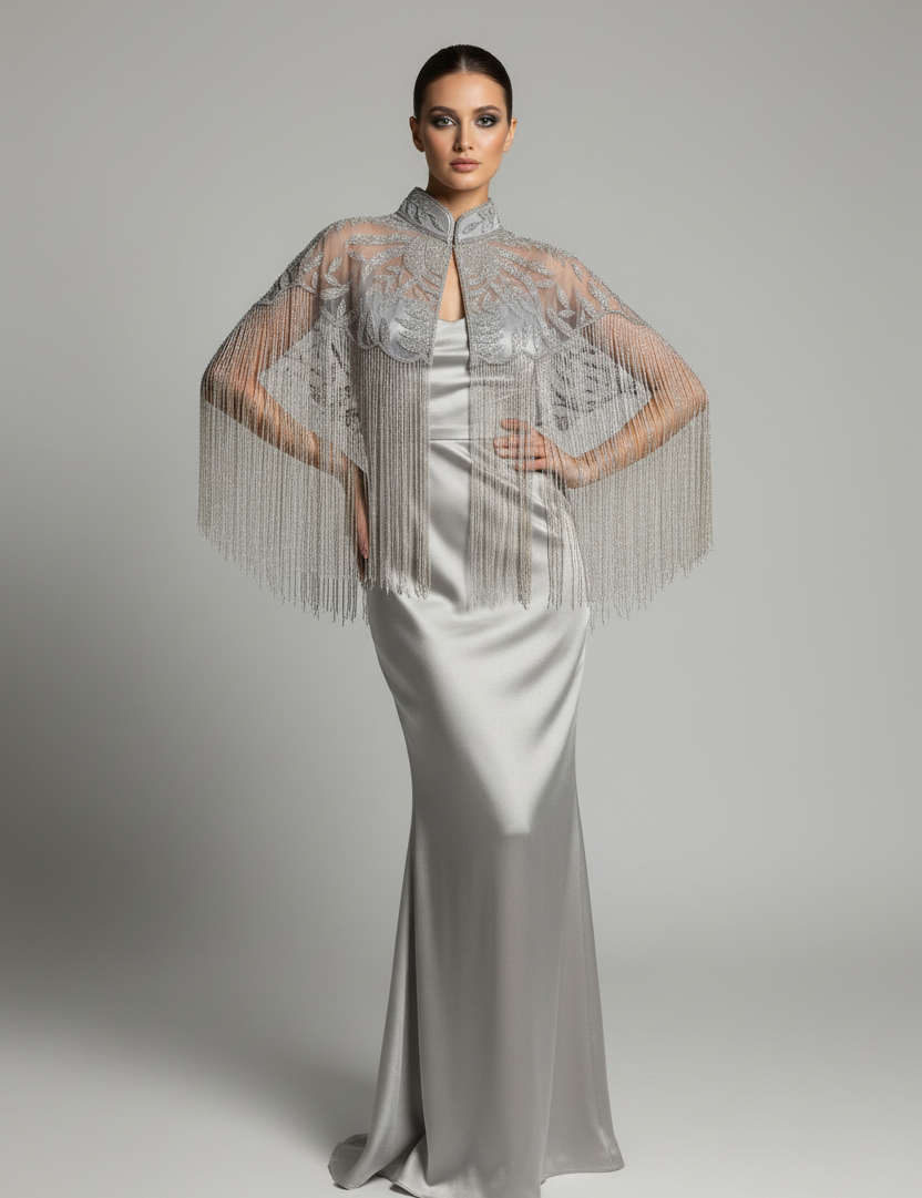 Gleaming Bisou Cape with Tassels