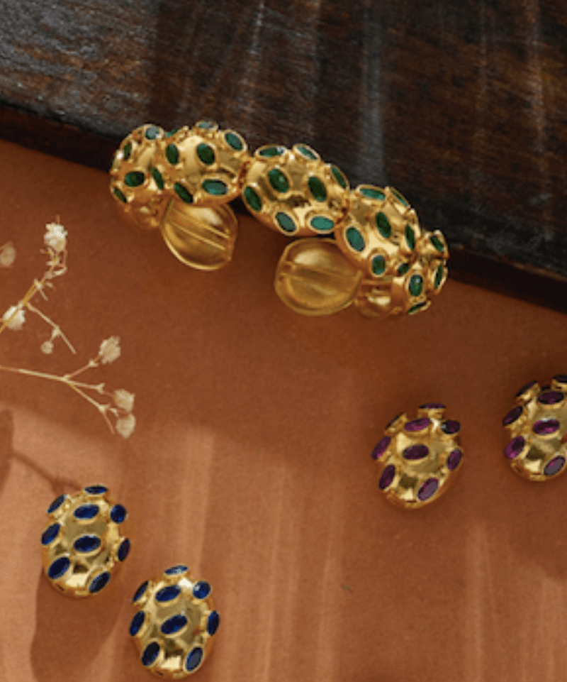 Alena Polki Crystal Bangle Bracelet - Bansri Mehta Design