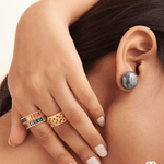 16mm Button Mother of Pearl Stud Earrings - Bansri Mehta Design