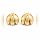 Tulip Gold Dome Stud Earrings