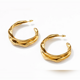 Sculptural Molten Texture Hoop Earrings