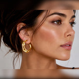 Sculptural Molten Texture Hoop Earrings