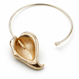 Gold Calla Lily Flower Adjustable Choker Necklace