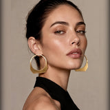 Geometric Octagon Hoop Earrings