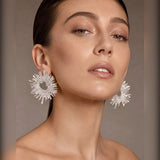 Crystal Baguette Starburst Wreath Earrings