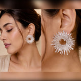Crystal Baguette Starburst Wreath Earrings