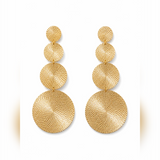 Woven Disc Graduated Drop Earrings