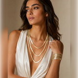 Herringbone Snake Chain Necklace & Bangle Set