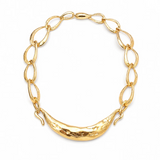 Hammered Finish Statement Bib Necklace