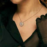 Mother of Pearl Heart Solitaire Necklace & Earring Set