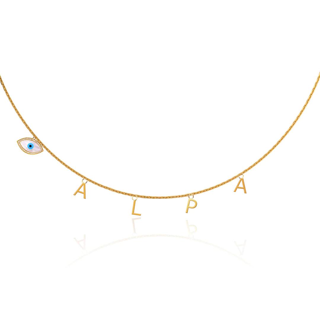 Personalized Name Charm Necklace - Bansri Mehta Design