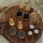Scarab Bee Drop Earrings - Bansri Mehta Design