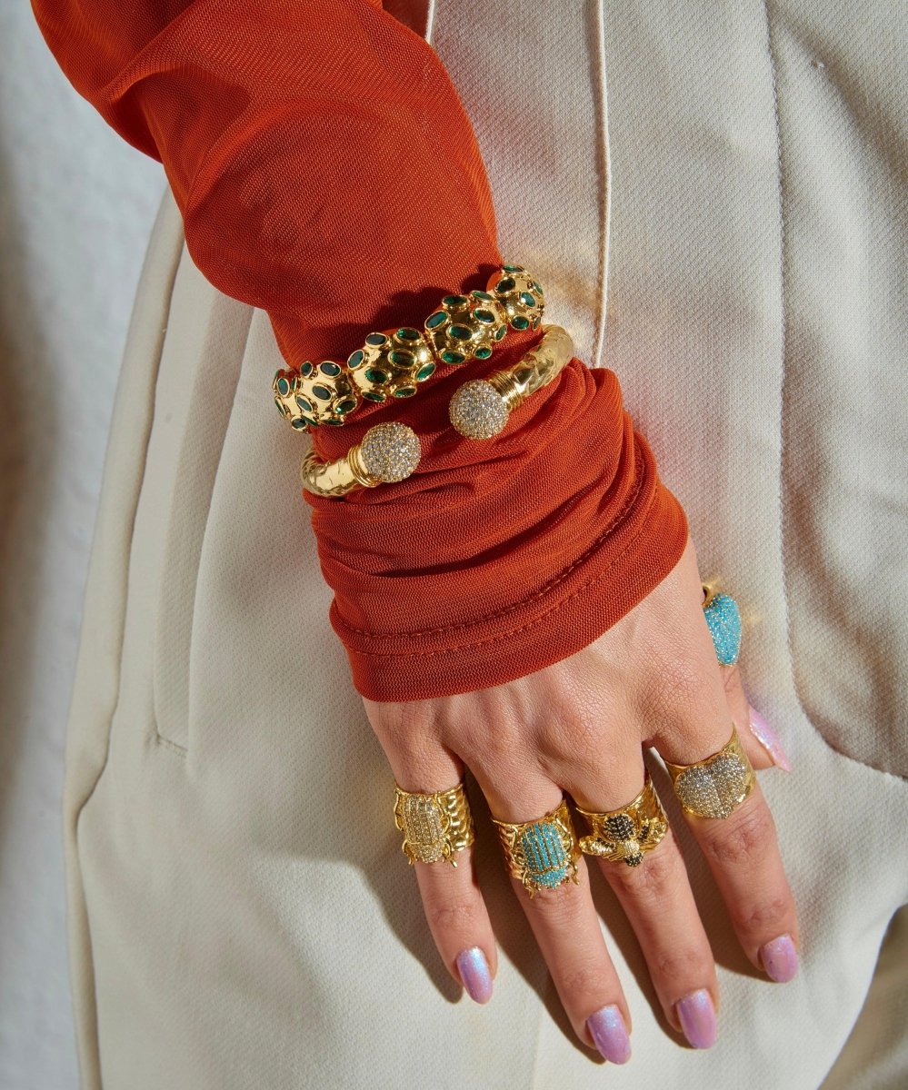 Alena Polki Crystal Bangle Bracelet - Bansri Mehta Design