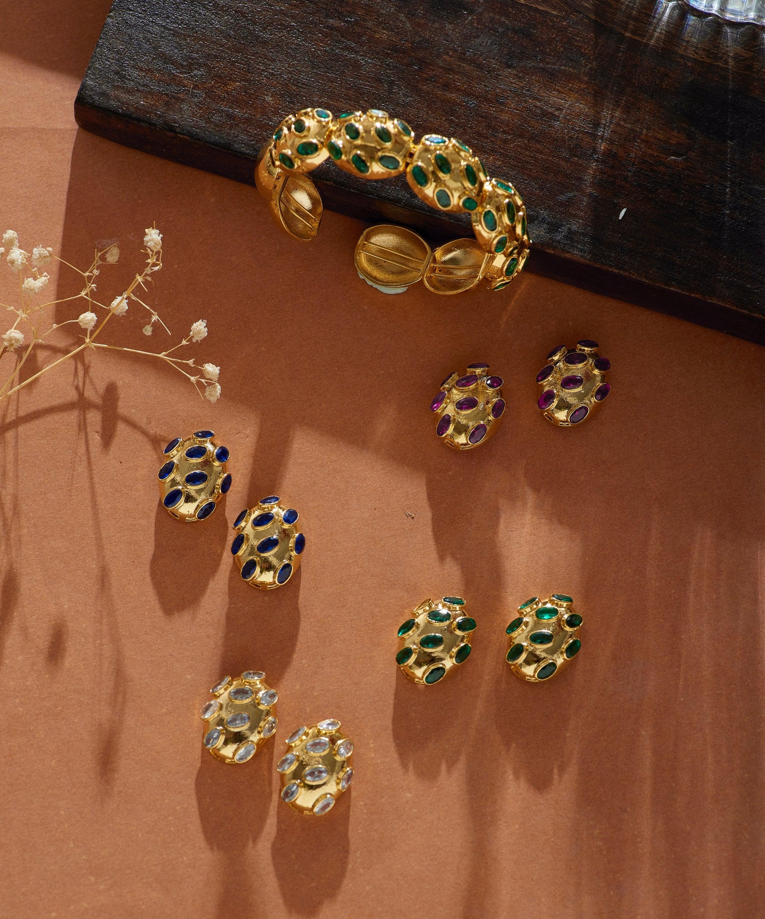 Polki Stone Stud Earring - Bansri Mehta Design