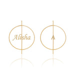 Personalized Name & Arrow Hoop Earrings - Bansri Mehta Design