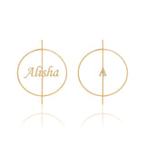 Personalized Name & Arrow Hoop Earrings - Bansri Mehta Design