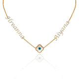 Personalized Double Name Evil Eye Charm Necklace - Bansri Mehta Design