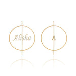 Personalized Name & Arrow Hoop Earrings - Bansri Mehta Design