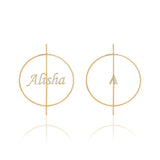 Personalized Name & Arrow Hoop Earrings - Bansri Mehta Design